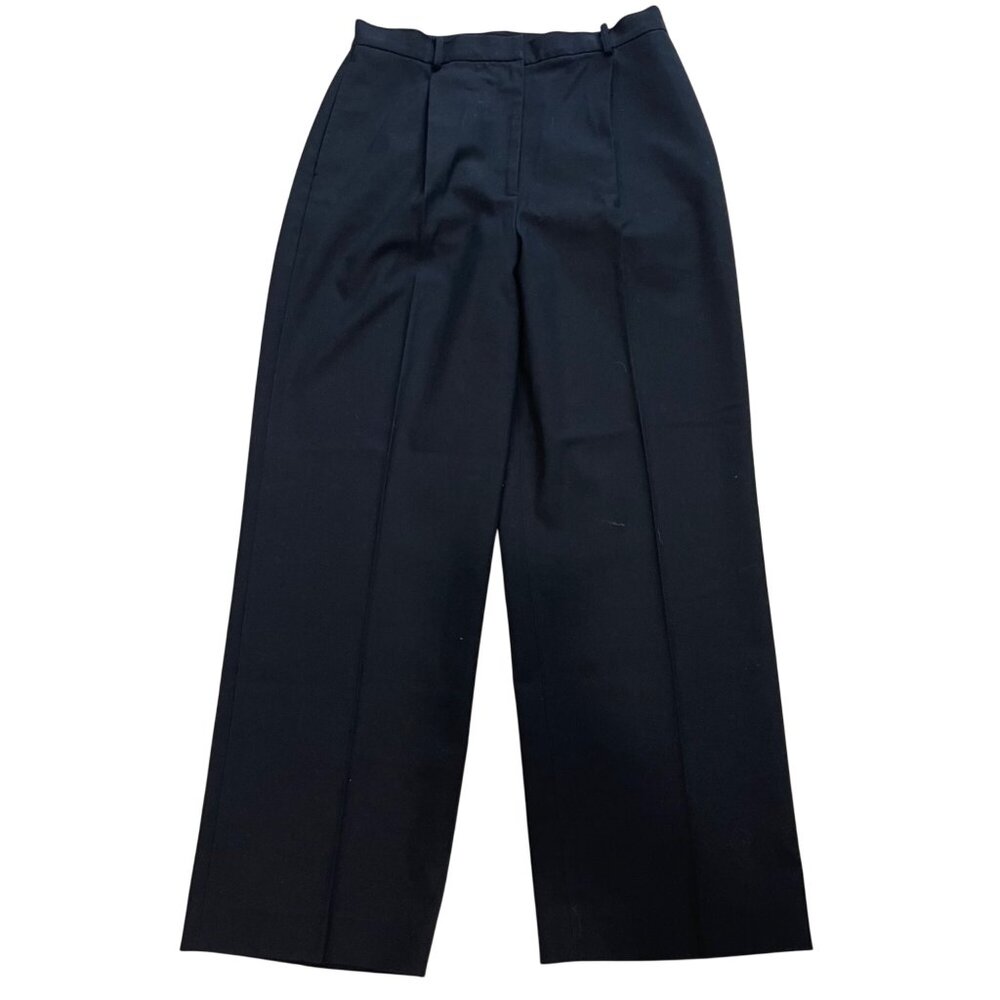 Vintage Eddie Bauer Pleated Dress Pants Womens Size 12 High Waisted Strech Black